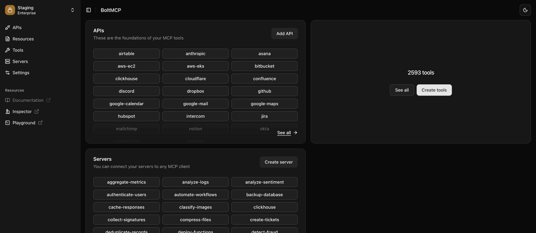 BoltMCP Dashboard